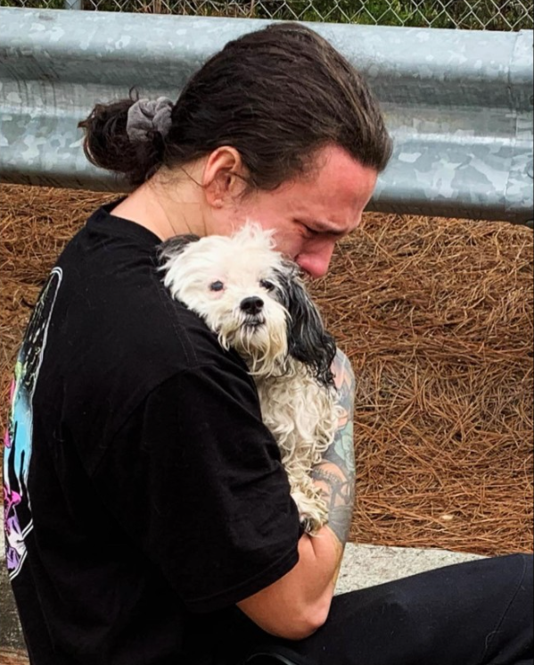 Firefighters save a truck driver's puppy from a storm drain